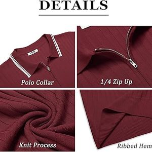 Chemises de golf à glissière pour hommes personnalisées de haute qualité à manches courtes col respirant col brodé Anti-rides décontracté pour polos - Product Image 5