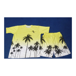 Conjunto de camiseta de verano transpirable de alta calidad, Conjunto de camiseta de algodón con diseño personalizado, conjunto de pantalones cortos impresos por sublimación 3D para hombre - Product Image 1