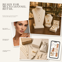 Bijoux tendance en acier inoxydable, résistants à l'eau et aux décolorations, hypoallergéniques, OEM ODM, marque privée, vente en gros, plaqué or 24 carats, unisexe