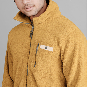 Venta al por mayor por encargo de color sólido de los hombres chaqueta de lana Polar Slim Fit con cuello alto precio de fábrica de tela de lona - Product Image 5