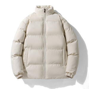 Veste matelassée personnalisée pour hommes avec col montant Veste matelassée coupe-vent personnalisée en coton et polyester épais pour hommes - Product Image 5