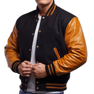 Nueva Chaqueta Varsity de Invierno para Hombre, Estilo Moderno, con Mangas de Lana y Cuello Alto, Estilo Vintage - Product Image 1