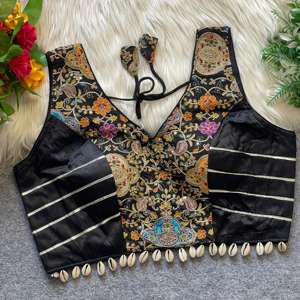 Festival Wear Gajji seda con estampado de posición y bordado blusa fabricante y proveedor de Surat - Product Image 6