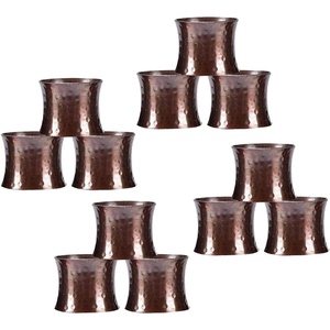 Lujoso anillo de servilleta chapado en oro floral para decoración boda y fiesta de verano servilletero de mesa de comedor de Metal almacenado - Product Image 5