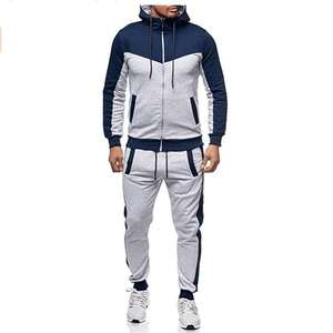 Logotipo personalizado Calidad Premium Último diseño Hombres Slim Fit Chándales estilizados Dos piezas Raw Cut Sudadera con capucha Pantalones de chándal Hombres Conjunto Sweatsuit por SI - Product Image 3