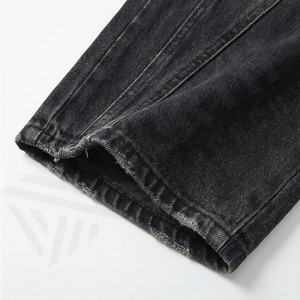 Boutique Automne Femmes Vintage Lavage délavé Pantalon large taille haute Écologique Imperméable Jeans Solide Casual Tissu denim Pantalon de qualité supérieure - Product Image 6