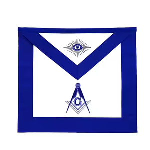 Delantal Master Mason Blue Lodge con delantal y accesorios de masones masónicos cuadrados de la más alta calidad, oro de Terciopelo Azul Marino - Product Image 1