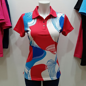 Ropa deportiva Stripe Line Polo Shirt Mujeres Jogging Turn Down Collar Camisas de manga corta Sublimación Golf Polo Shirts Ladies - Product Image 6