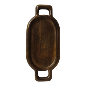 Luxury Natural Dark Brown Oval-Shaped Mango Wood Serving Tray <b>Large</b> Bulk Supply Rounded Edge Home Kitchen Hotel-Wholesale Rate - Product Image 5