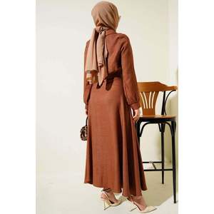 Ensemble Veste Courte Boutonnée et Jupe 2 Pièces Marron - Product Image 1