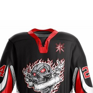 Conjunto de camiseta de hockey sobre hielo de poliéster 100% hecho a medida, uniformes deportivos de mapache de excelente calidad para la práctica del equipo de hombres, ropa de hockey sobre hielo - Product Image 4