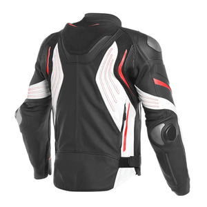 Customized Cowhide Leather Racing Motorbike Jacket with CE Approved Armors Protections Leather Motorcycle Jacket For Men - Product Image 2