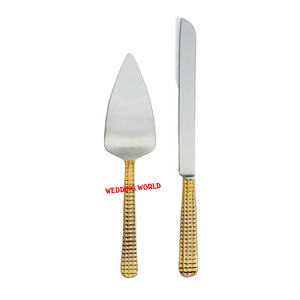 Superior Quality Eco-friendly Modern Design Customized Metal Cake <b>Server</b> and Knife Set Handmade Flatware for Restaurant Use - Product Image 4