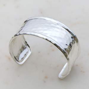 Women Elegant Open <b>Cuff</b> <b>Bracelet</b> Made from Brass <b>Silver</b> Plated with Designer Custom Engraved Jewelry Gift at Wholesale Price - Product Image 3