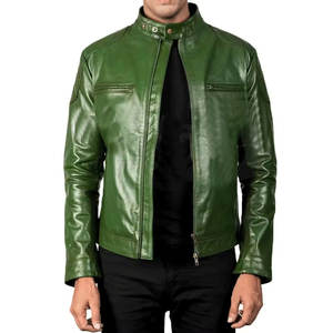Veste en cuir pour homme, nouveau style, plusieurs poches, manches longues, fermeture éclair avant, veste de haute qualité pour l'extérieur, vestes pour homme - Product Image 2
