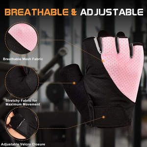 Unisex verano medio dedo Fitness guantes gimnasio levantamiento de pesas ciclismo fino transpirable cuero neopreno antideslizante para hombres/mujeres - Product Image 3