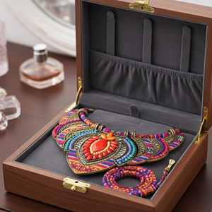 Collier ras du cou Boho en perles de style ethnique pour femmes Festival Chunky Collier coloré pour cadeaux - Product Image 2