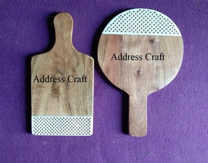 Planche à découper en bois d'acacia de style classique pour le petit-déjeuner, planche à fromage en terrazzo, blocs à découper en bois, rectangle de 12 x 8 pouces - Product Image 4
