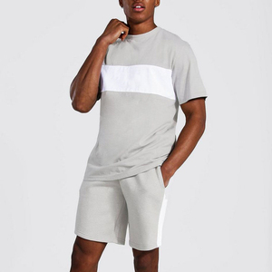 Conjunto de pantalones cortos para hombre, precio al por mayor, chándal de dos piezas, camiseta de manga corta y pantalones cortos, ropa deportiva informal para fitness - Product Image 1