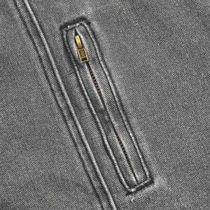 Chaqueta vaquera negra rasgada lavado vintage con logotipo personalizado para hombre, chaqueta vaquera extragrande con cremallera para invierno - Product Image 5