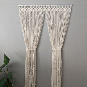 Cortina de Pared de Macramé de Algodón, Arte de Pared de Estilo Bohemio para el Hogar o Exteriores, para Decoraciones de Navidad y Bodas - Product Image 1