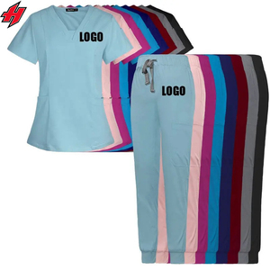 Uniformes Scrub de alta calidad, suministro de fábrica, venta al por mayor, conjunto de Spandex para mujeres, uniformes de enfermera, nuevos uniformes de trabajo para Hospital - Product Image 1