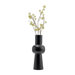 Vase en métal noir à dôme martelé avec accent décoratif, finition mate et texture artistique pour la décoration intérieure moderne de luxe - Product Image 2