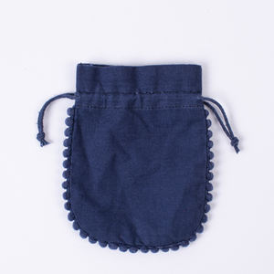 Contenedor de joyería con cordón de algodón azul marino de alta calidad, diseño indio hecho a mano, logotipo personalizable para embalaje de regalo - Product Image 5