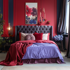 ORIENT LA VIE 2024 AI 3D Concept Design Art Deco Home <b>Furniture</b> Bold Red Purple Blue Interior Palette for Modern Living Room - Product Image 6