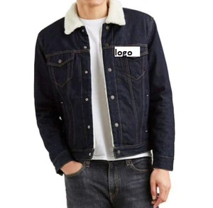 Chaqueta de Mezclilla Acolchada Casual para Hombre, Diseño Personalizado, Color Sólido, Bolsillos 3D, Cierre de Cremallera, Impermeable, Tejido, para Primavera - Product Image 4