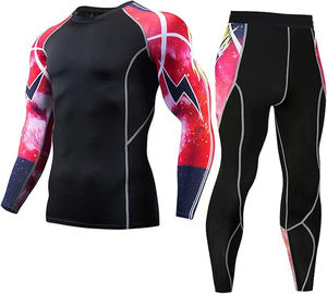 Conjunto de Ropa Deportiva de Compresión para Hombre, Talla Grande, Otoño, Lavado, Secado Rápido, Camiseta y Pantalones para Gimnasio y Fitness, para Fisicoculturismo - Product Image 1