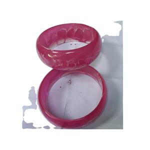 Nueva moda elegante resina epoxi mujeres niñas joyería brazalete de alta calidad hecho a mano superventas brazaletes de resina epoxi Color rosa - Product Image 1