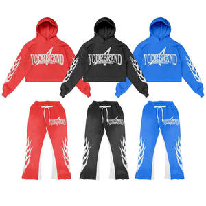 Survêtements personnalisés à capuche pour hommes, vente chaude OEM, streetwear, 100% coton, broderie délavée, survêtement à vendre - Product Image 1