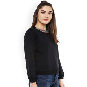 Sudadera de algodón con logotipo personalizado de alta calidad para mujer, Jersey informal liso transpirable de manga larga, sudadera para mujer a la venta - Product Image 1