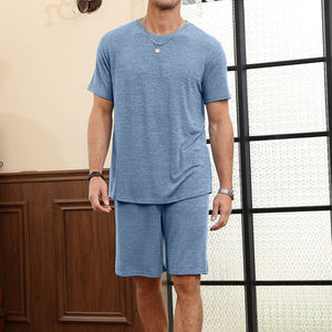 Breathable Plus size latest design cotton <b>men</b> Shorts summer setSolid Color breathable Pure Quality summer <b>set</b> - Product Image 2