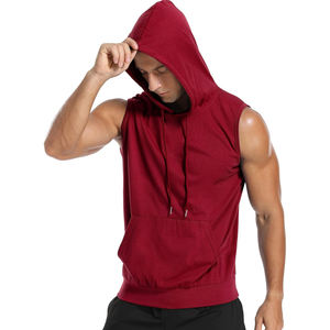 Cool <b>Sleeveless</b> Gym <b>Hoodies</b> Tank Top Plus Size Customize <b>Men</b> Gym <b>Hoodies</b> - Product Image 5