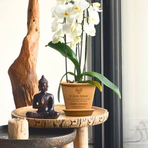 กระถางต้นไม้ดินเผาและจานรองชื่อบุคคลกระถางต้นไม้พิมพ์ลายน่ารักแกะสลักได้ตามต้องการ - Product Image 3