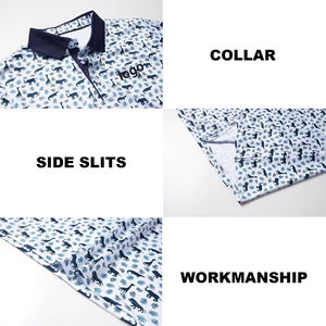 Camisa de golf de manga corta personalizada para hombre, tejido de lona con estampado informal y sudor húmedo - Product Image 2