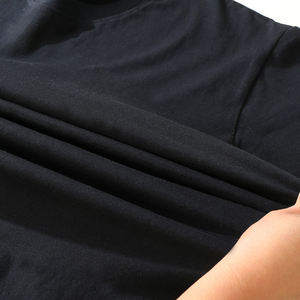 100% coton uni à manches courtes épais poids lourd Logo personnalisé imprimé surdimensionné hommes T-Shirt tissu tissé motif solide - Product Image 6