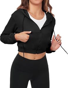 Alta calidad OEM Logo Último diseño Lady Pullover Hoodies Mujeres Top corto de manga larga - Product Image 1