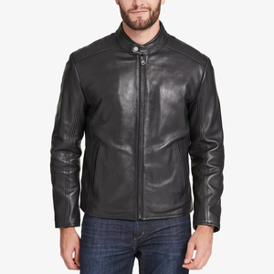Chaqueta de invierno de cuero genuino estilo callejero para hombre 2025 chaqueta de cuello alto con capucha negra de alta calidad para hombre - Product Image 3