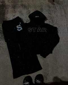 เสื้อสเวตเตอร์ผ้าซาตินมีฮู้ดลายซาตินมีฮู้ดแบบเต็มมีซิปรูดเต็มสำหรับผู้ชายเสื้อสเวตสูทผ้าปะติดพลอยเทียมสำหรับ100% - Product Image 5