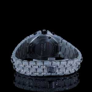 Diseño único de lujo totalmente blanco Iced Out Diamond Watch para hombres con correa de acero inoxidable disponible a un precio asequible - Product Image 4