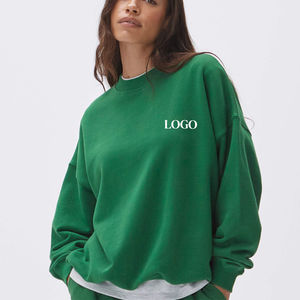 Sudadera corta de manga larga con cuello redondo y corte holgado informal de alta calidad para mujer - Product Image 3