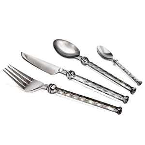 Juego de cubiertos de acero inoxidable de diseño moderno, cubiertos duraderos resistentes al óxido para comidas diarias, ocasiones especiales, acero espejado - Product Image 6