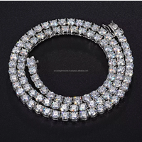 Femmes Hommes 3mm 4mm 5mm 6mm Moissanite Diamond Miami Cuban Link Chain Hip Hop Jewelry Iced Out Tennis Choker Necklace