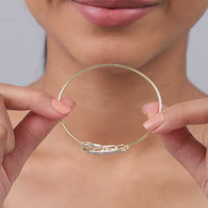 Heer by GIVA Bracelet jonc en diamant doré Luxinity Lab - Product Image 3