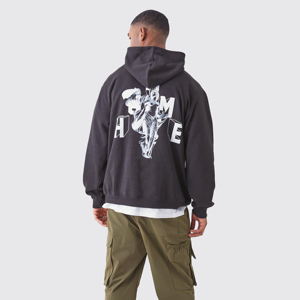 เสื้อฮู้ดสวมหัวโอเวอร์ไซส์300 GSM สำหรับผู้ชายเสื้อฟลีซแข็งพิมพ์ลายสกรีน - Product Image 4