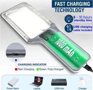 Lupa Recargable de 4X con 8 Dioptrías, 10 Luces LED Antideslumbrantes y 3 Modos de Iluminación, 600 Lúmenes - Product Image 4