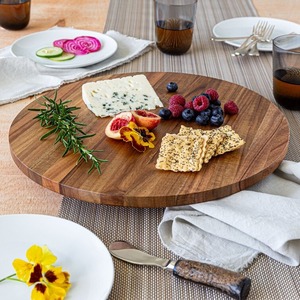 High Quality Wooden Serving Tray <b>Lazy</b> <b>Susan</b> Tray Turntable Organizer, Round Spinning Tray Rotating for Kitchen - Product Image 5